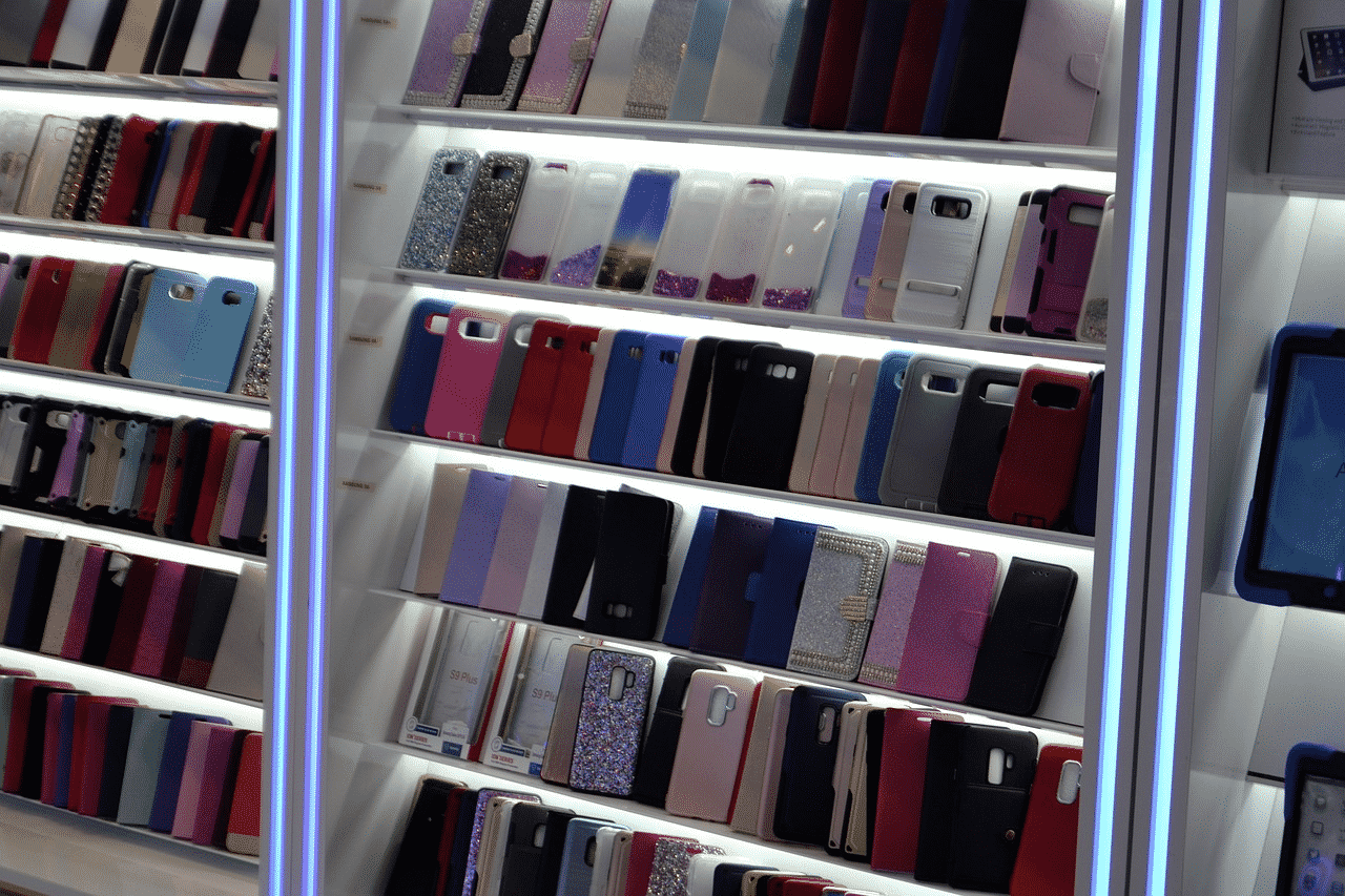 cell phone cases on display