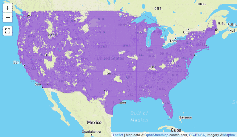 Verizon US 4G coverage cell towers in US