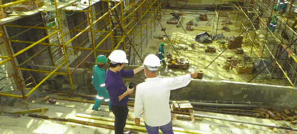 Construction Technicians checking out build site