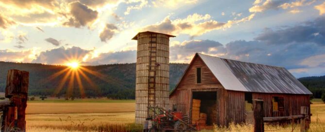 a farm building in a rural zone