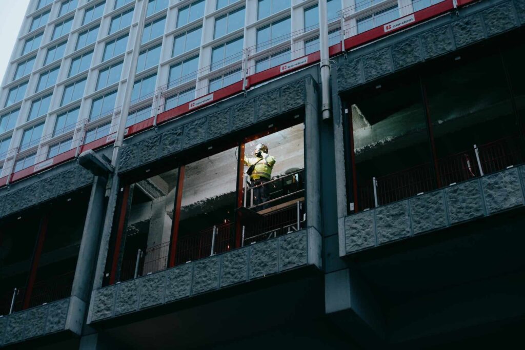 a person renovating a commercial property