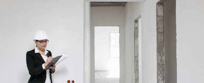 a person evaluating a property