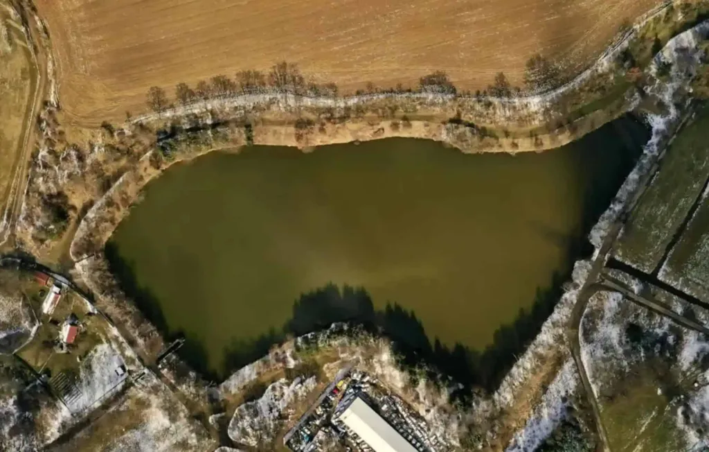 aerial view of a lake