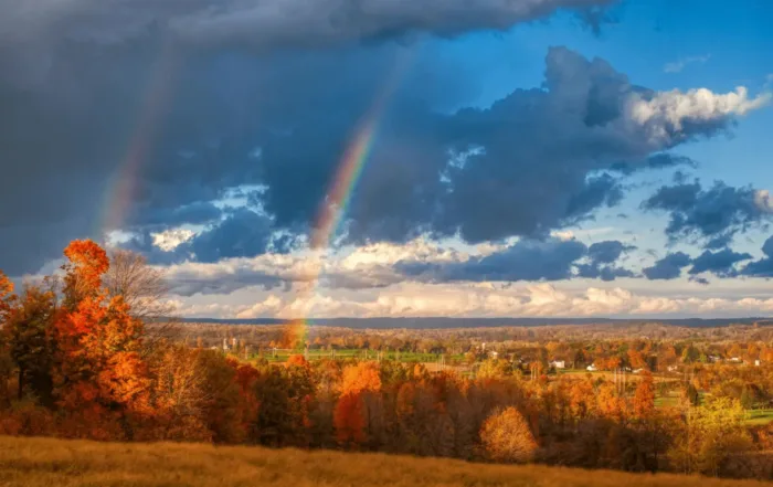 scenic view of sky with rainbow