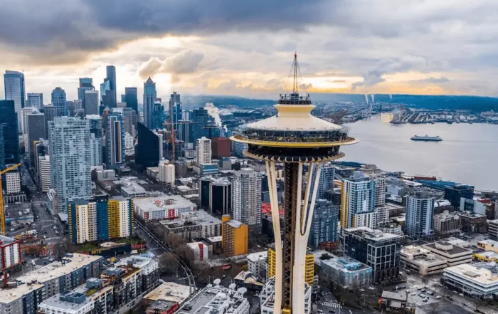 aerial view of seattle