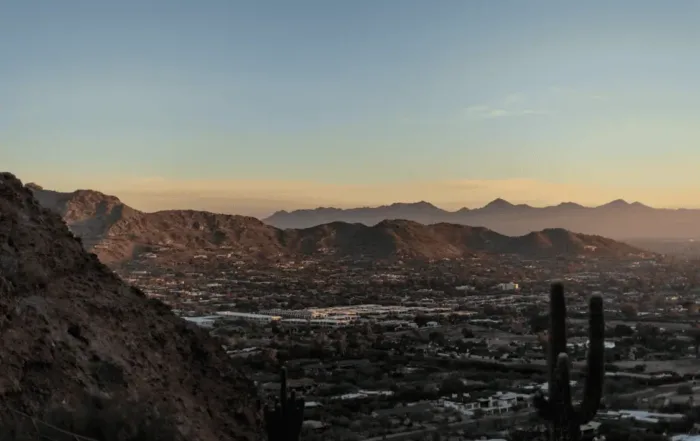 sunset over phoenix arizona desert landscape